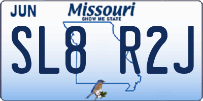 MO license plate SL8R2J
