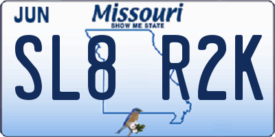 MO license plate SL8R2K