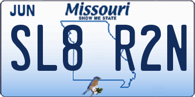 MO license plate SL8R2N