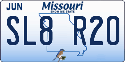 MO license plate SL8R2O