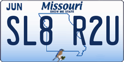 MO license plate SL8R2U