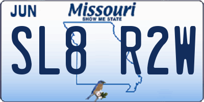 MO license plate SL8R2W