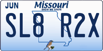 MO license plate SL8R2X