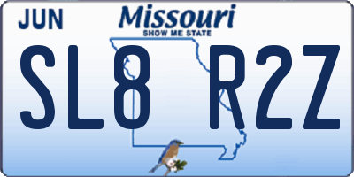 MO license plate SL8R2Z