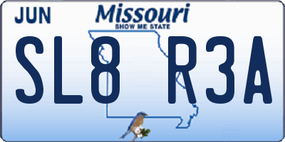 MO license plate SL8R3A