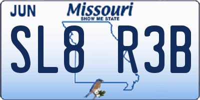 MO license plate SL8R3B
