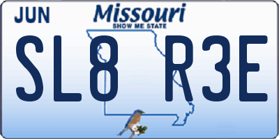 MO license plate SL8R3E
