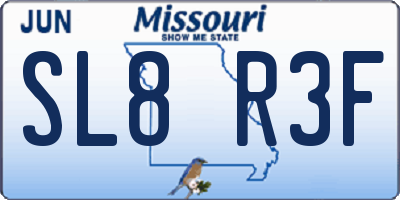 MO license plate SL8R3F