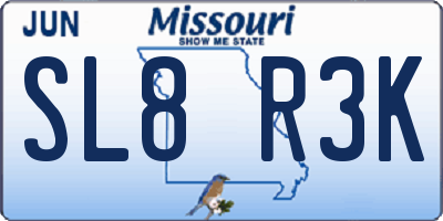 MO license plate SL8R3K