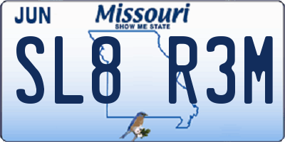MO license plate SL8R3M