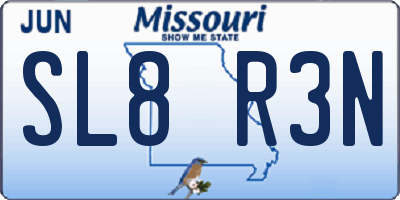 MO license plate SL8R3N