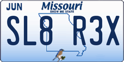 MO license plate SL8R3X