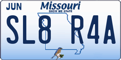 MO license plate SL8R4A