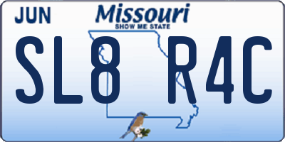 MO license plate SL8R4C