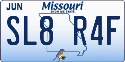 MO license plate SL8R4F