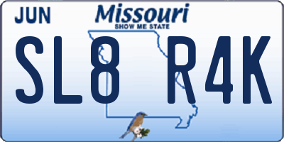 MO license plate SL8R4K