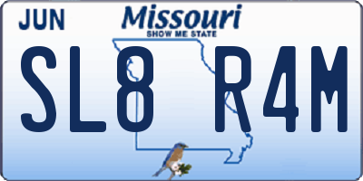 MO license plate SL8R4M