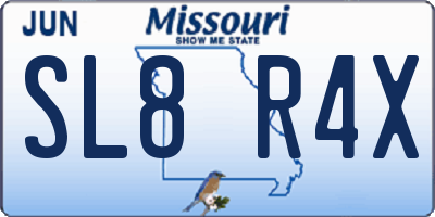 MO license plate SL8R4X