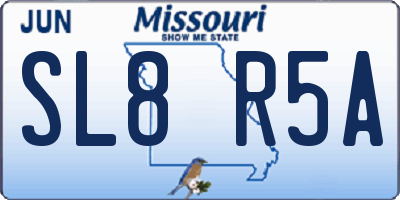 MO license plate SL8R5A