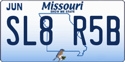 MO license plate SL8R5B