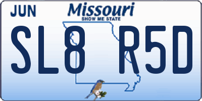 MO license plate SL8R5D