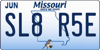 MO license plate SL8R5E