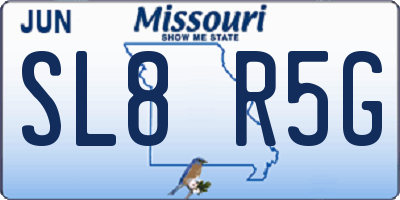 MO license plate SL8R5G