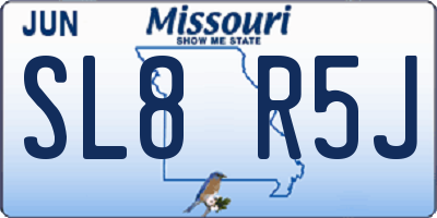 MO license plate SL8R5J