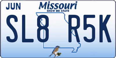 MO license plate SL8R5K