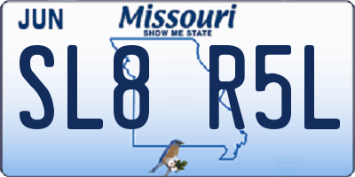 MO license plate SL8R5L