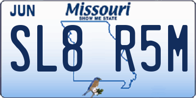 MO license plate SL8R5M