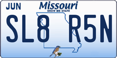 MO license plate SL8R5N