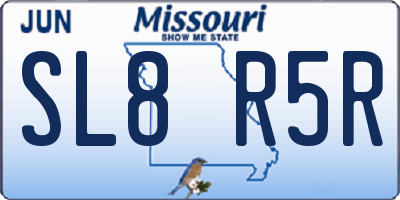 MO license plate SL8R5R
