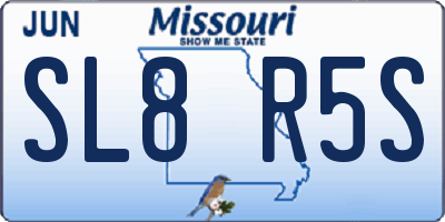 MO license plate SL8R5S