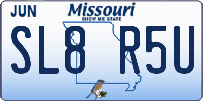MO license plate SL8R5U