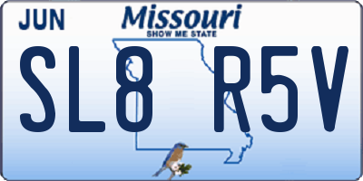 MO license plate SL8R5V