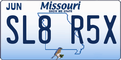 MO license plate SL8R5X