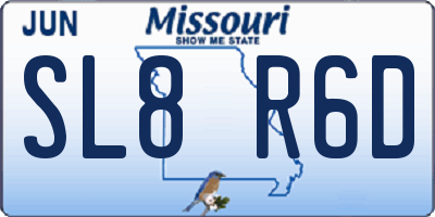 MO license plate SL8R6D