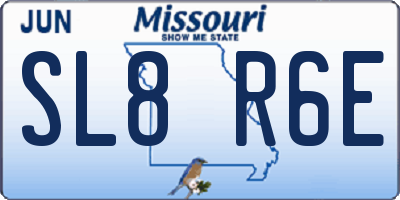 MO license plate SL8R6E
