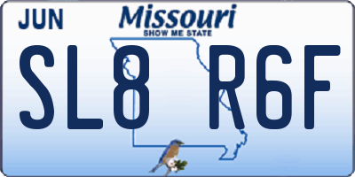 MO license plate SL8R6F