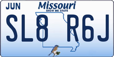 MO license plate SL8R6J