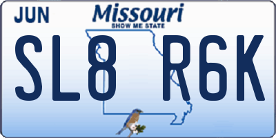 MO license plate SL8R6K