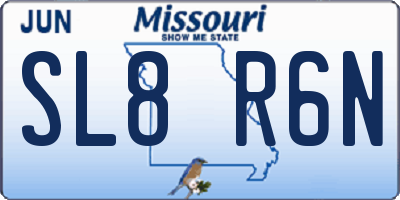 MO license plate SL8R6N