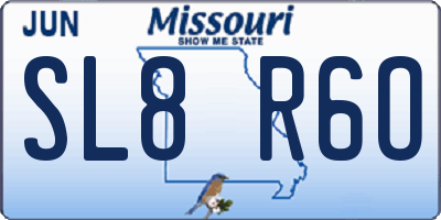 MO license plate SL8R6O