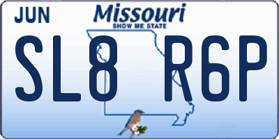 MO license plate SL8R6P