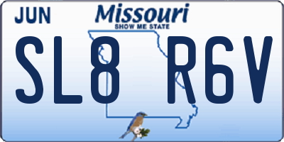 MO license plate SL8R6V