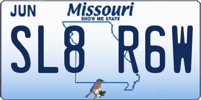 MO license plate SL8R6W