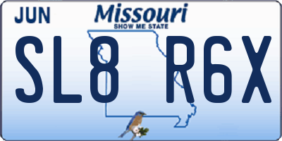 MO license plate SL8R6X
