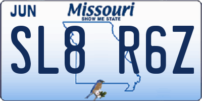 MO license plate SL8R6Z