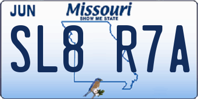 MO license plate SL8R7A
